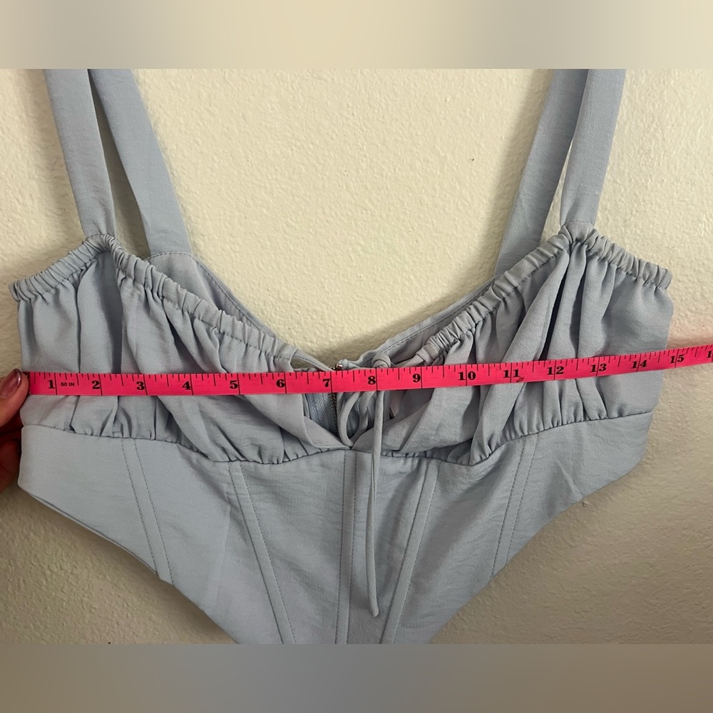 Princess Polly Light Blue Crop Top - Picture 4 of 5